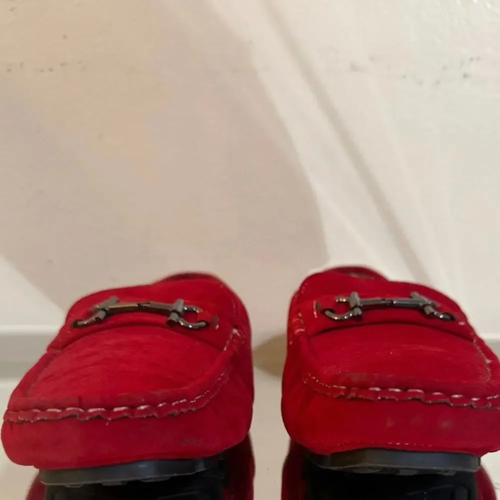 Masimo Red Mens Suede casual Driving Loafers size 10.5 New with no tags
